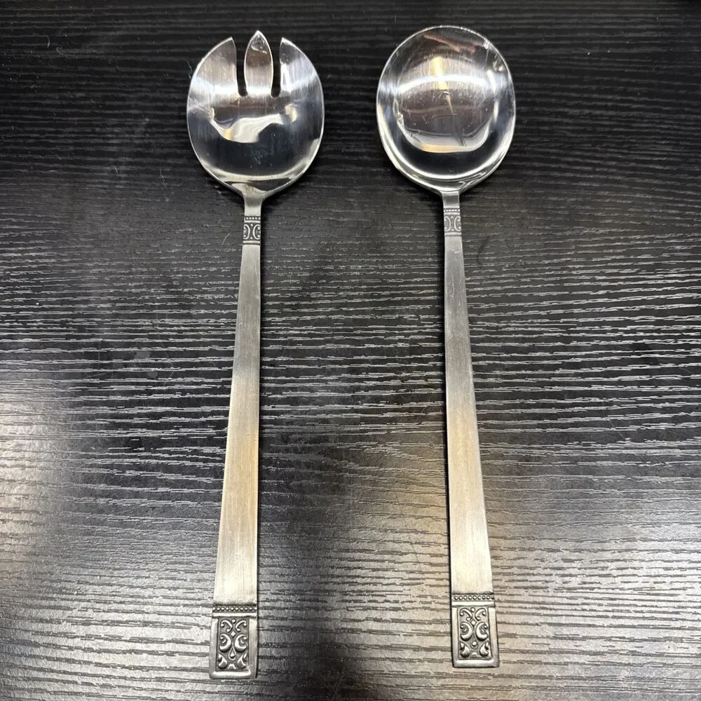 VTG Made in Japan Custom Design salad serving spoon & fork 10.5